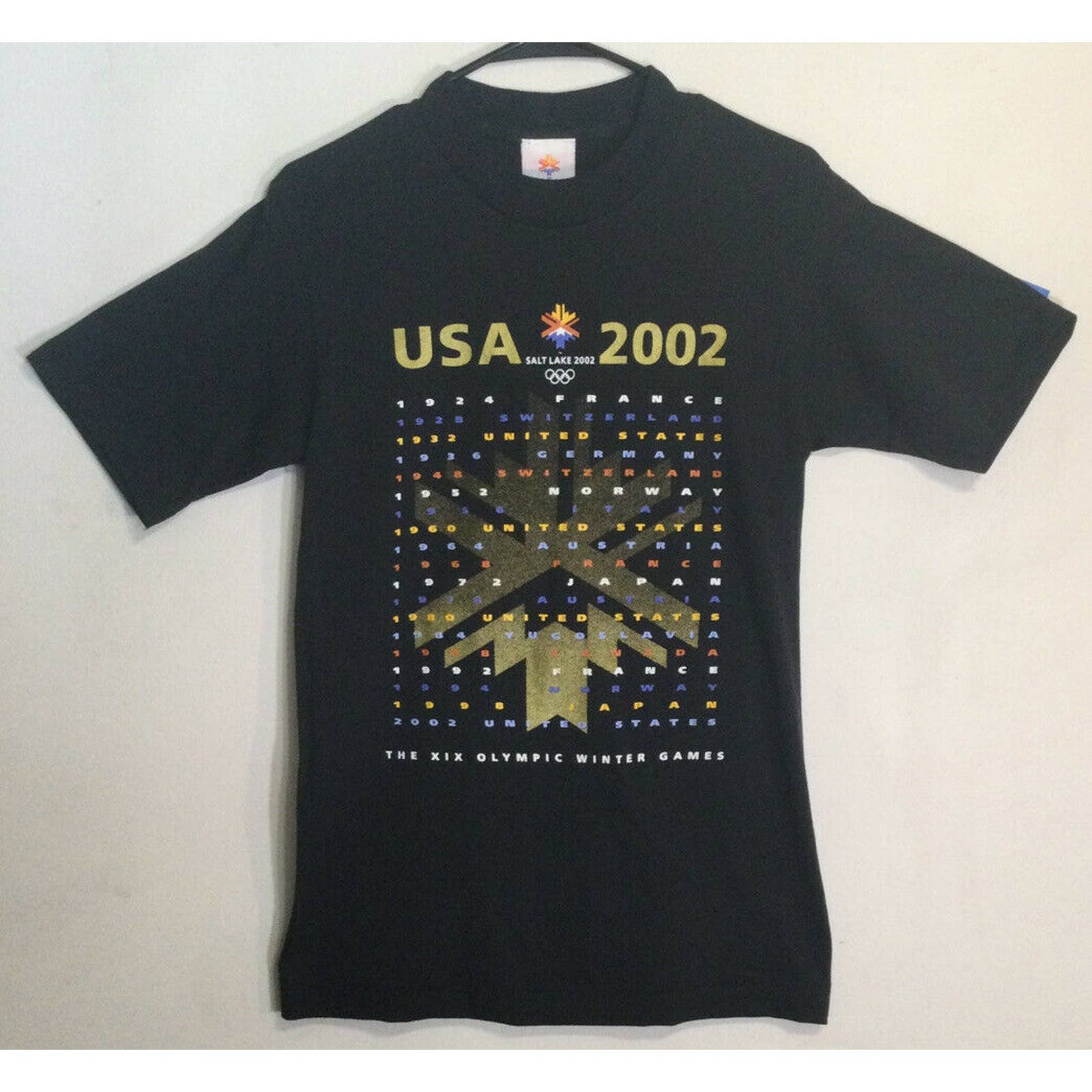 New Vtg 2002 Olympics Winter Games TShirt Mens Small Salt Lake City Utah Black
